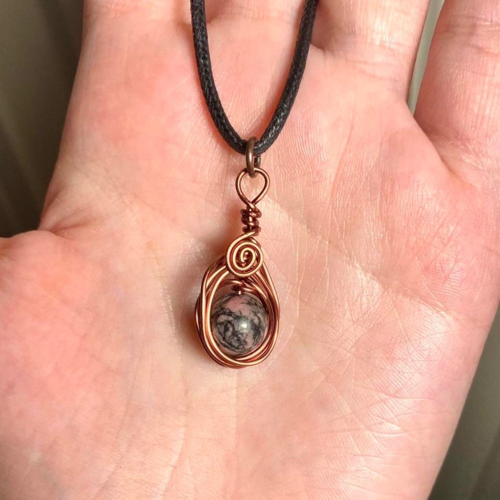 Copper Rhodonite Necklace - Picture 3 of 5